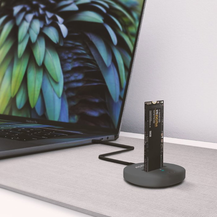 Aisens Dock USB-C para SSD M.2 SATA/NVMe ASUC-M2D014-GR Gris